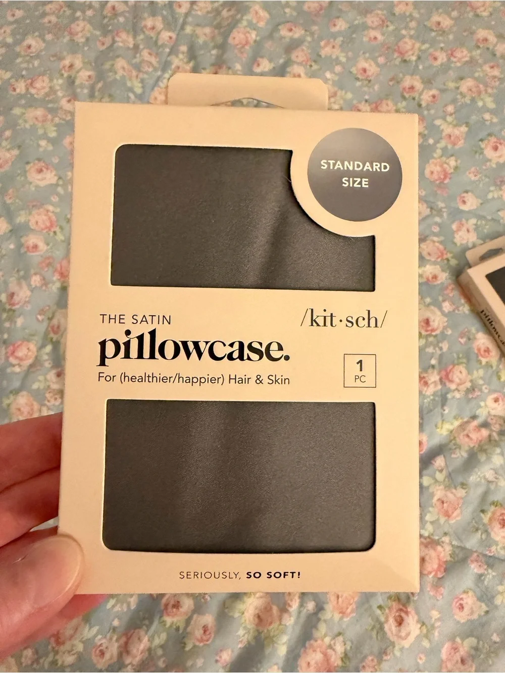Kitsch Satin Pillowcase - Charcoal set of 2